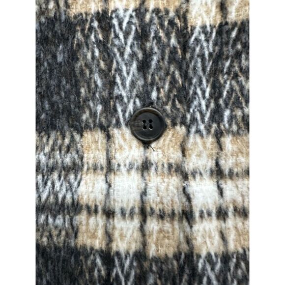 Thread & Supply Plaid Woven Shacket Button Up Brown Combo Size M- NWOT Rayon Bnd - Picture 3 of 7